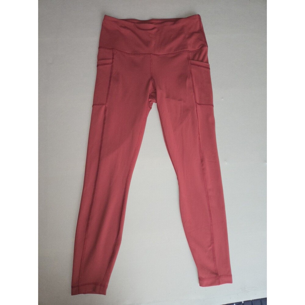 Yogalicious Women's Small Burgundy Leggings with Side Pockets Activewear